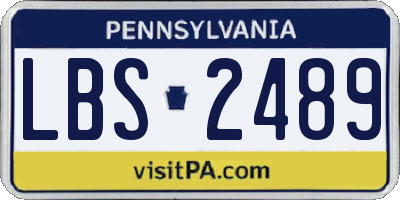 PA license plate LBS2489