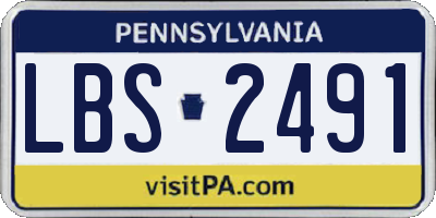 PA license plate LBS2491