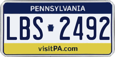 PA license plate LBS2492