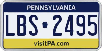 PA license plate LBS2495