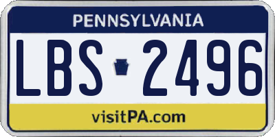 PA license plate LBS2496