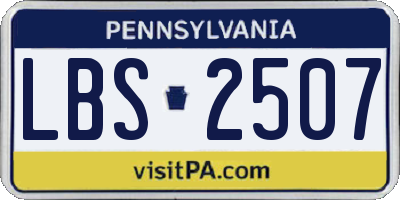 PA license plate LBS2507