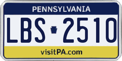 PA license plate LBS2510