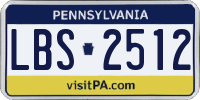 PA license plate LBS2512