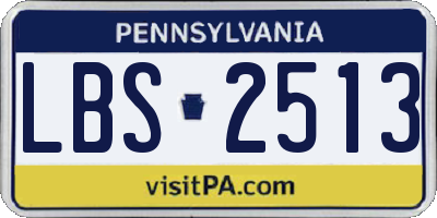 PA license plate LBS2513