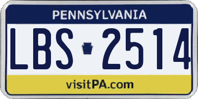 PA license plate LBS2514