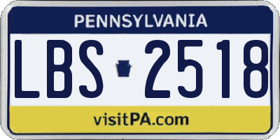 PA license plate LBS2518