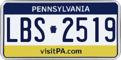 PA license plate LBS2519