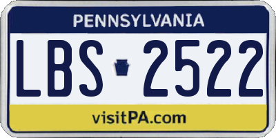 PA license plate LBS2522