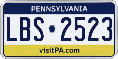 PA license plate LBS2523