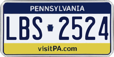 PA license plate LBS2524