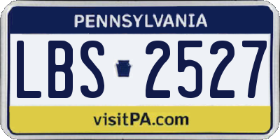 PA license plate LBS2527
