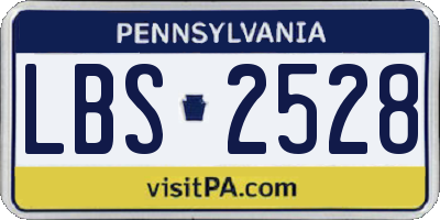 PA license plate LBS2528