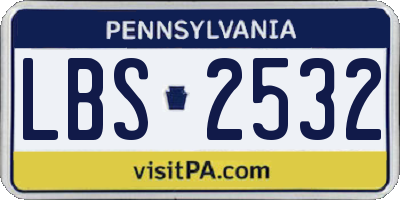 PA license plate LBS2532
