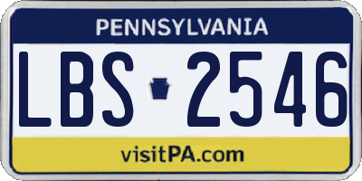 PA license plate LBS2546