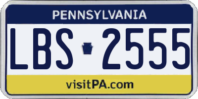 PA license plate LBS2555