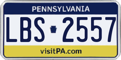 PA license plate LBS2557