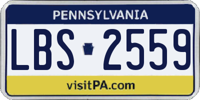 PA license plate LBS2559