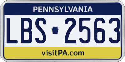 PA license plate LBS2563