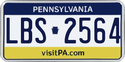 PA license plate LBS2564