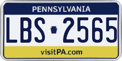 PA license plate LBS2565