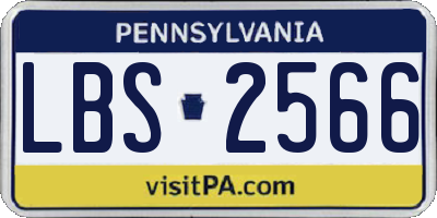 PA license plate LBS2566