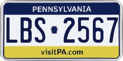 PA license plate LBS2567
