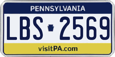 PA license plate LBS2569