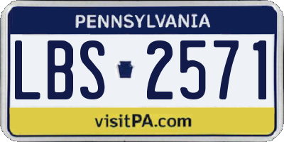 PA license plate LBS2571