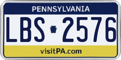 PA license plate LBS2576