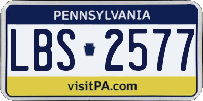 PA license plate LBS2577