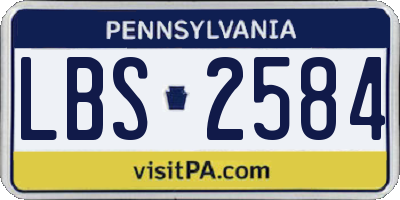 PA license plate LBS2584
