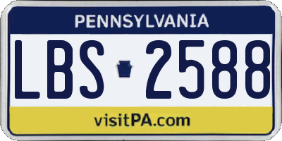 PA license plate LBS2588