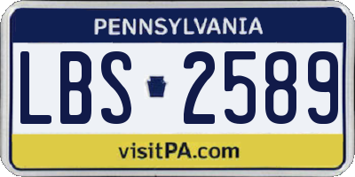 PA license plate LBS2589