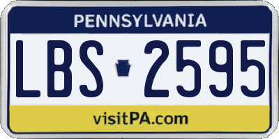 PA license plate LBS2595