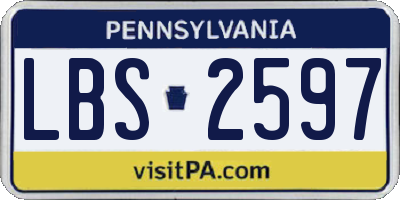 PA license plate LBS2597