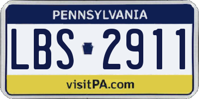 PA license plate LBS2911