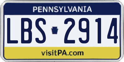 PA license plate LBS2914