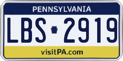 PA license plate LBS2919