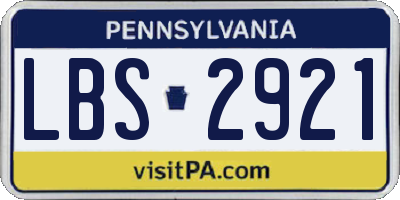 PA license plate LBS2921