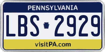 PA license plate LBS2929