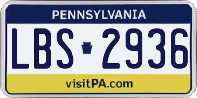 PA license plate LBS2936