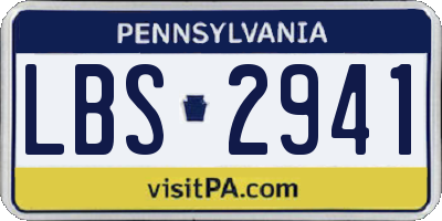 PA license plate LBS2941