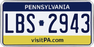 PA license plate LBS2943