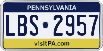 PA license plate LBS2957