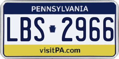 PA license plate LBS2966
