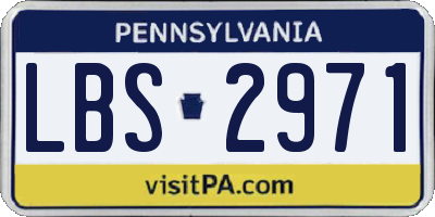 PA license plate LBS2971
