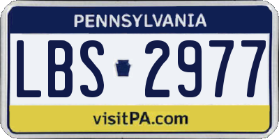 PA license plate LBS2977