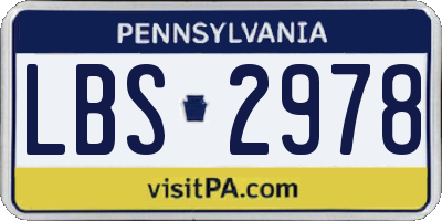 PA license plate LBS2978