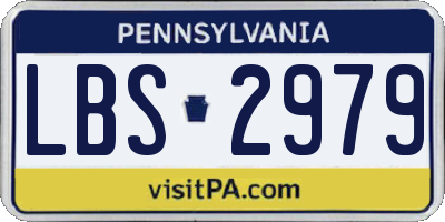 PA license plate LBS2979